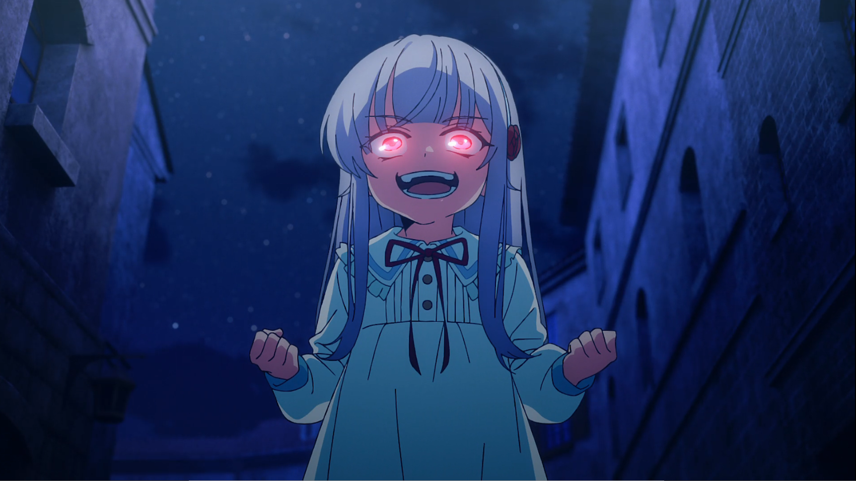 アニメ第3話で赤い目を光らせ「早く構えないと蹂躙するわよ」と笑うニア
