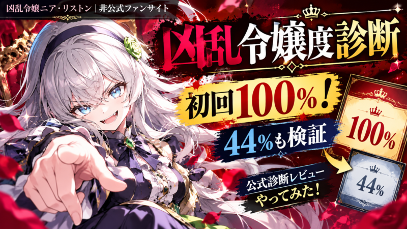 凶乱令嬢度診断で初回100％！ニアになりきって挑戦した感想と44％の違い【公式企画】