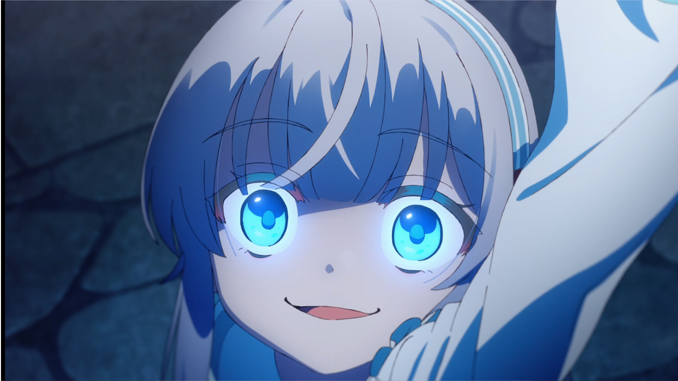 正当防衛を喜びながら確認するニア（アニメ第2話）